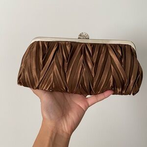 Elegant Brown Satin Clutch